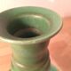 Green ceramic candle holder signed André Gallet, vintage