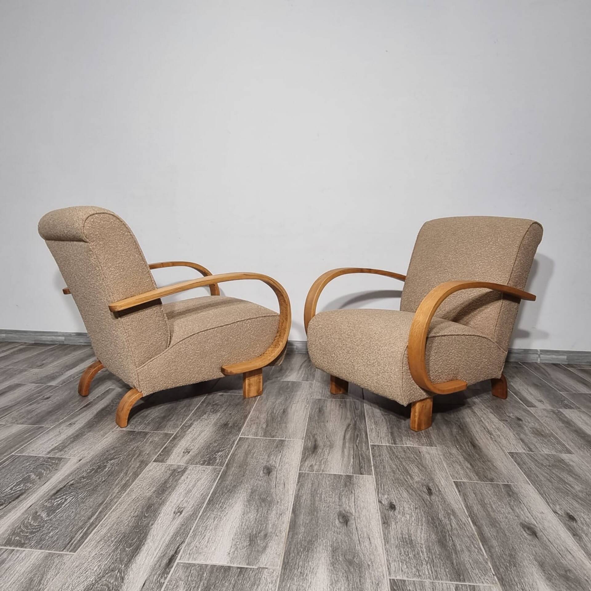 Art Deco Lounge Chairs from Jindřich Halabala, 1950s, Set of 2