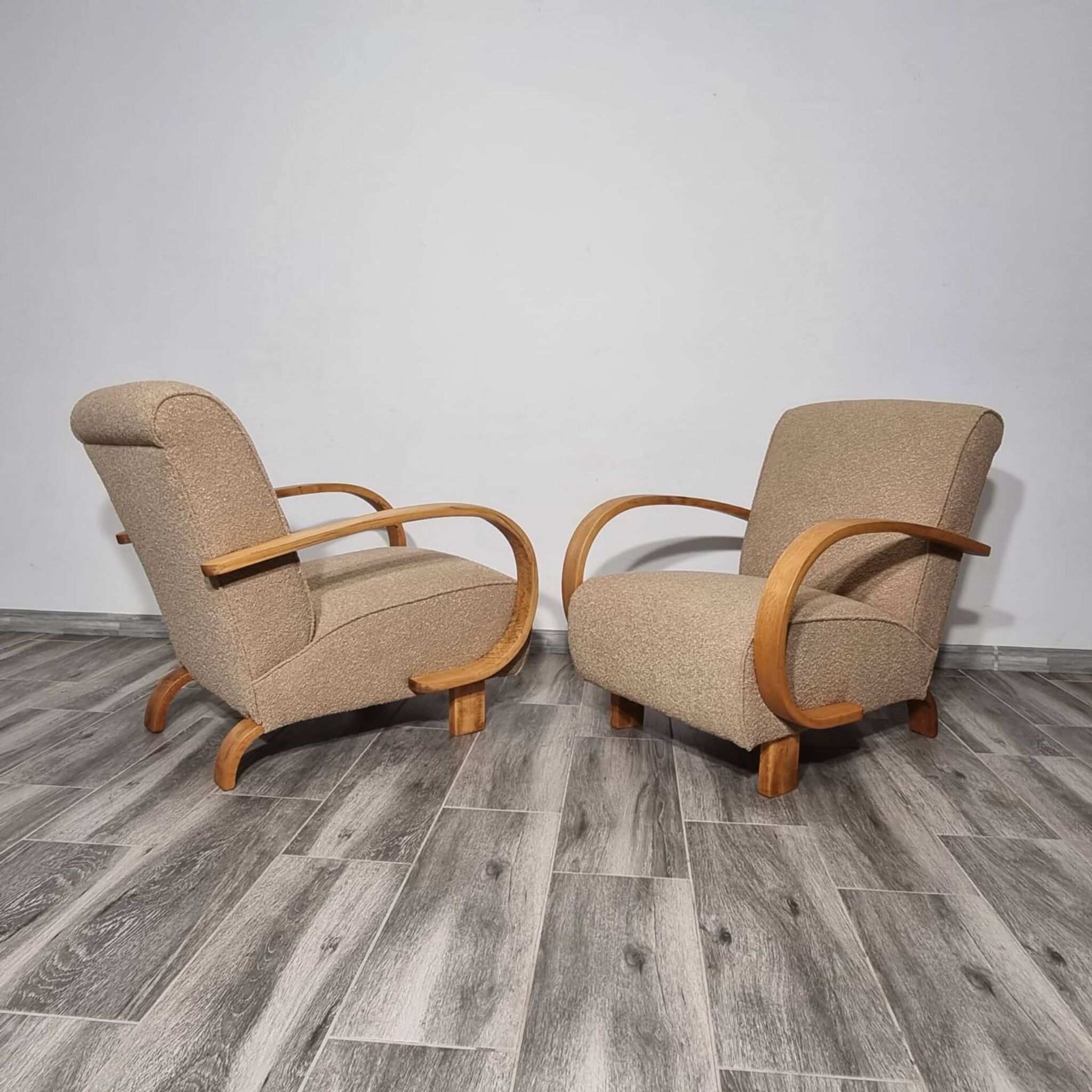 Art Deco Lounge Chairs from Jindřich Halabala, 1950s, Set of 2