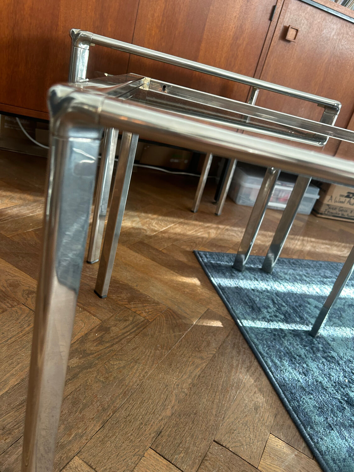 Chrome nesting tables designed and produced by Fratelli Orsenigo.