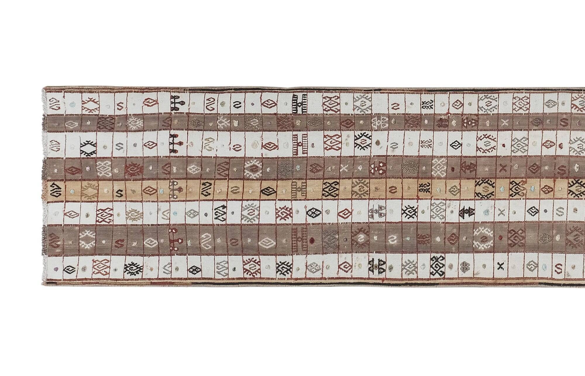 Vintage Turkish hallway rug 60x343 cm