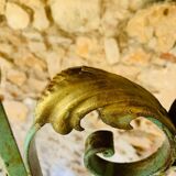 Screen, Art Deco wrought iron with floral decorations circa 30's