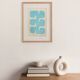 Abstract painting 30x40cm framed "era" light blue signed Eawy
