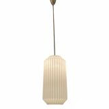 Opaline Glass Pleated Light Pendant, 1950s