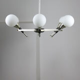 Italian Space-age Aluminum and Opaline Glass Chandelier