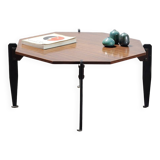 Italian Modernist Coffee Table in Teak and Lacquered Metal, 1950s