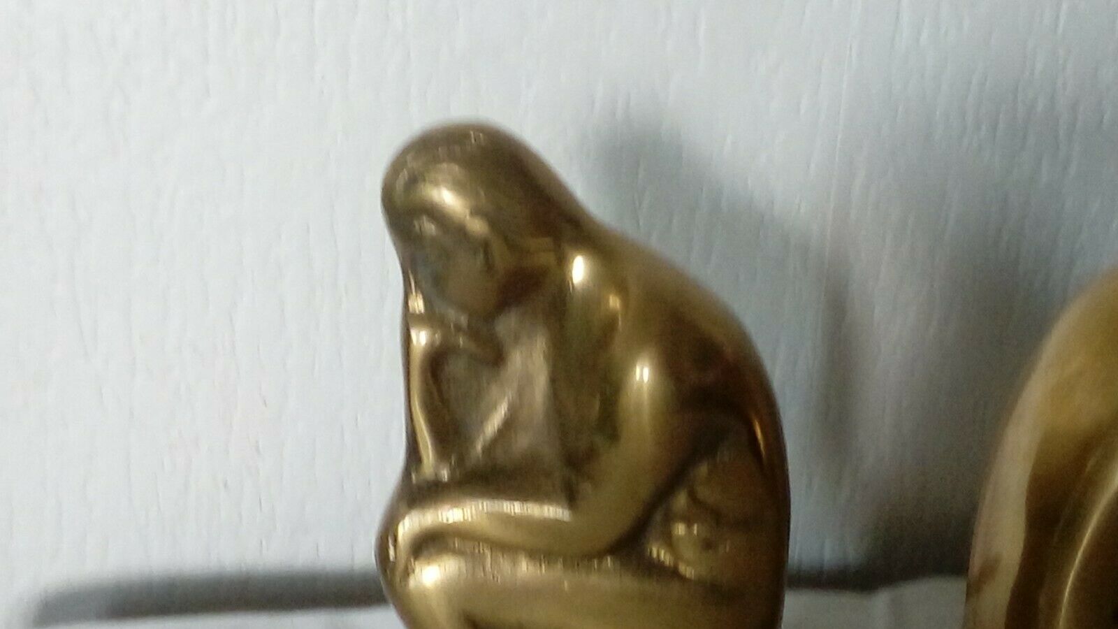 PAIR OF GREENHOUSE BOOKS IN LATON BRONZE EFFECT RODIN'S THINKER