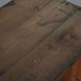 Primitive French shelf from the early 20th century in patinated oak, Wabi Sabi, 1920s.