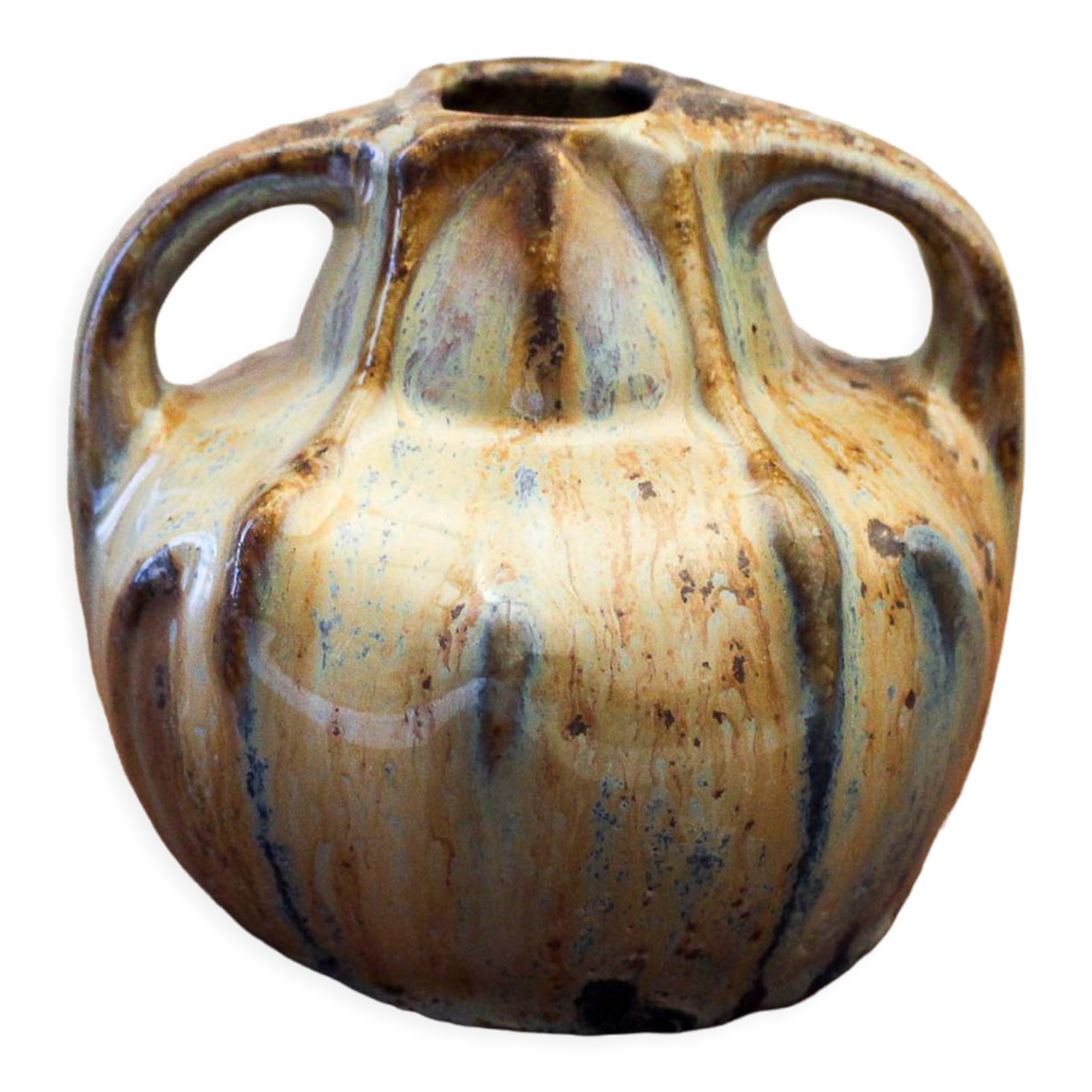 Art deco ceramic vase with coulure