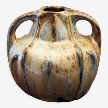 Vase en céramique art déco à coulure