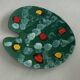 Vintage ceramic paint palette presentation plate | decorative bowl