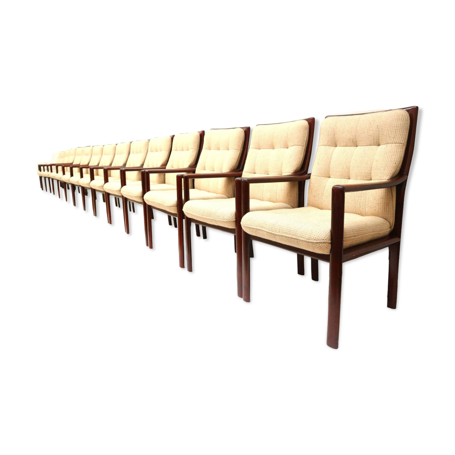 Unique set of 15 vintage armchairs from Lübke made in the 1970s