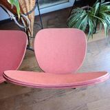 set of 2 red leatherette chairs from the 1960s