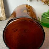 Large amber glass apothecary bottle with spout