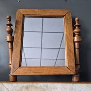 Antique dressing table with marble and solid wood with mirror.