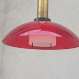 Mid-century chandelier in red acrylic glass from stilux milano