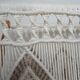 Magazine holder macramé cotton and vintage wood 70s