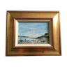 Beautiful painting, Marine, oil painting on canvas signed and gilded wood frame