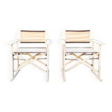 White lacquered wooden folding chairs by Carlo Hauner for Fratelli Reguitti, 1968, set of 2.