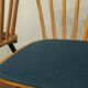 Set of 4 dining chairs with splayed legs and navy blue seat covers, 1960s