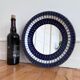 Vintage Danish round mosaic wall mirror, marked B. J. H. Moller, 1970s