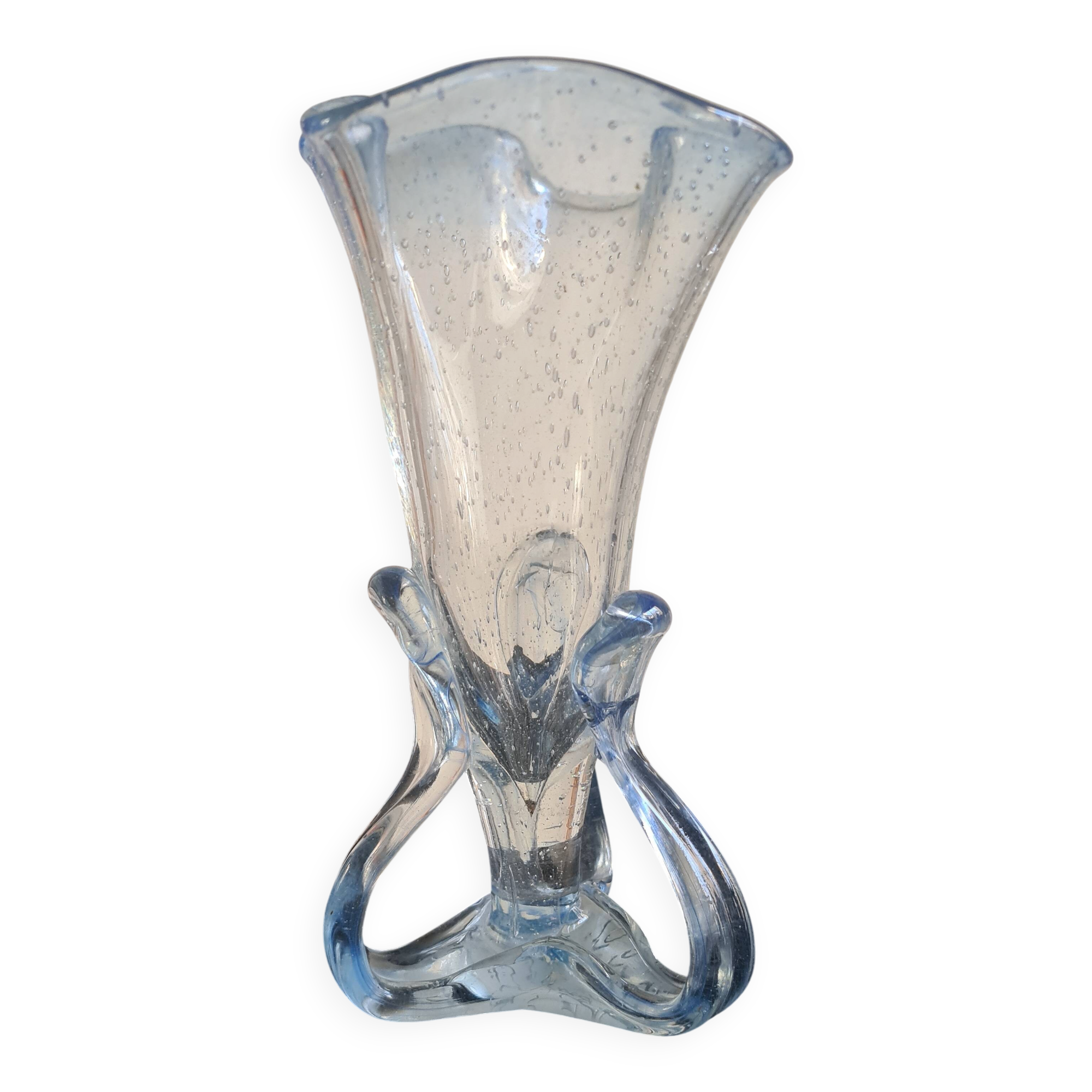 Artist Vase - Farinelli for Biot | Cloud Blue Bubbled Glass