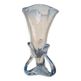 Vase d’Artiste - Farinelli pour Biot | Verre Bullé Bleu Nuage