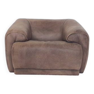 Fauteuil de salon en cuir de buffle de style De Sede, années 1960