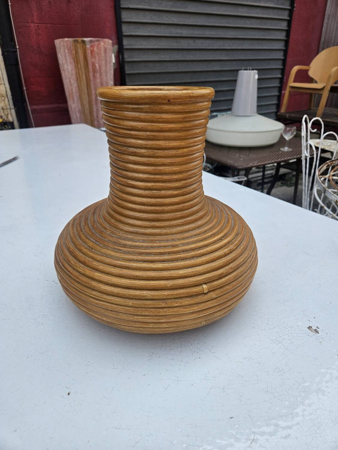 Rattan vase from the 60s