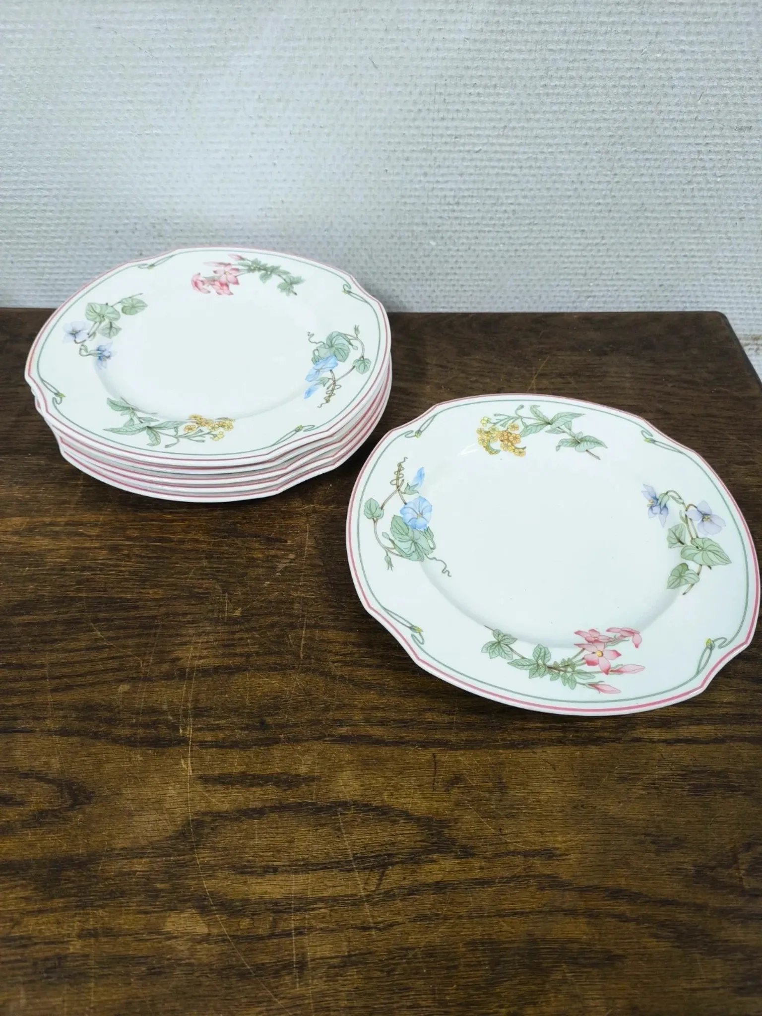 Set of Villeroy & Boch "Clarissa" plates - Bone China - Ø 26.5 cm