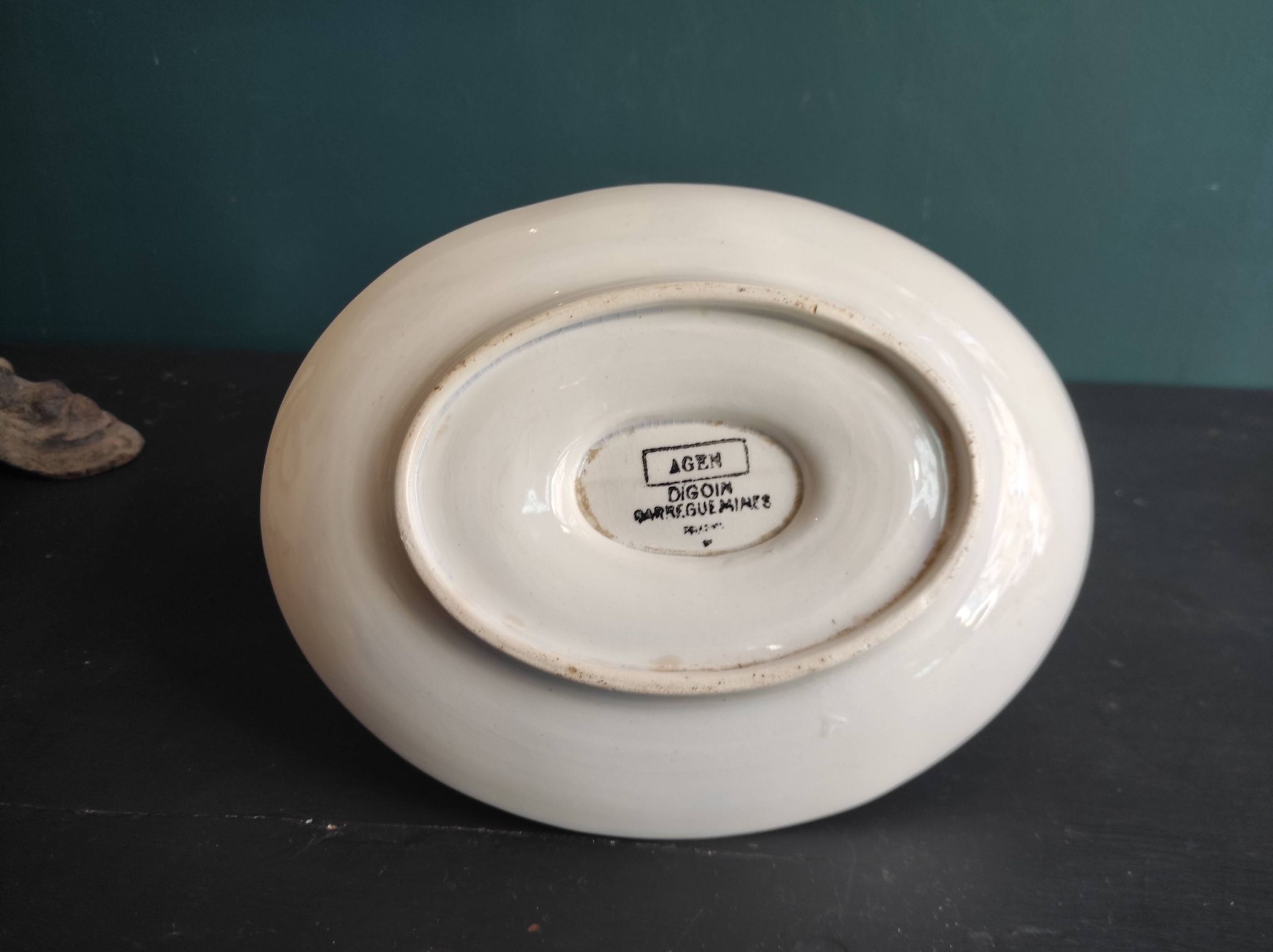 French vintage sauce boat, Digoin Sarreguemines