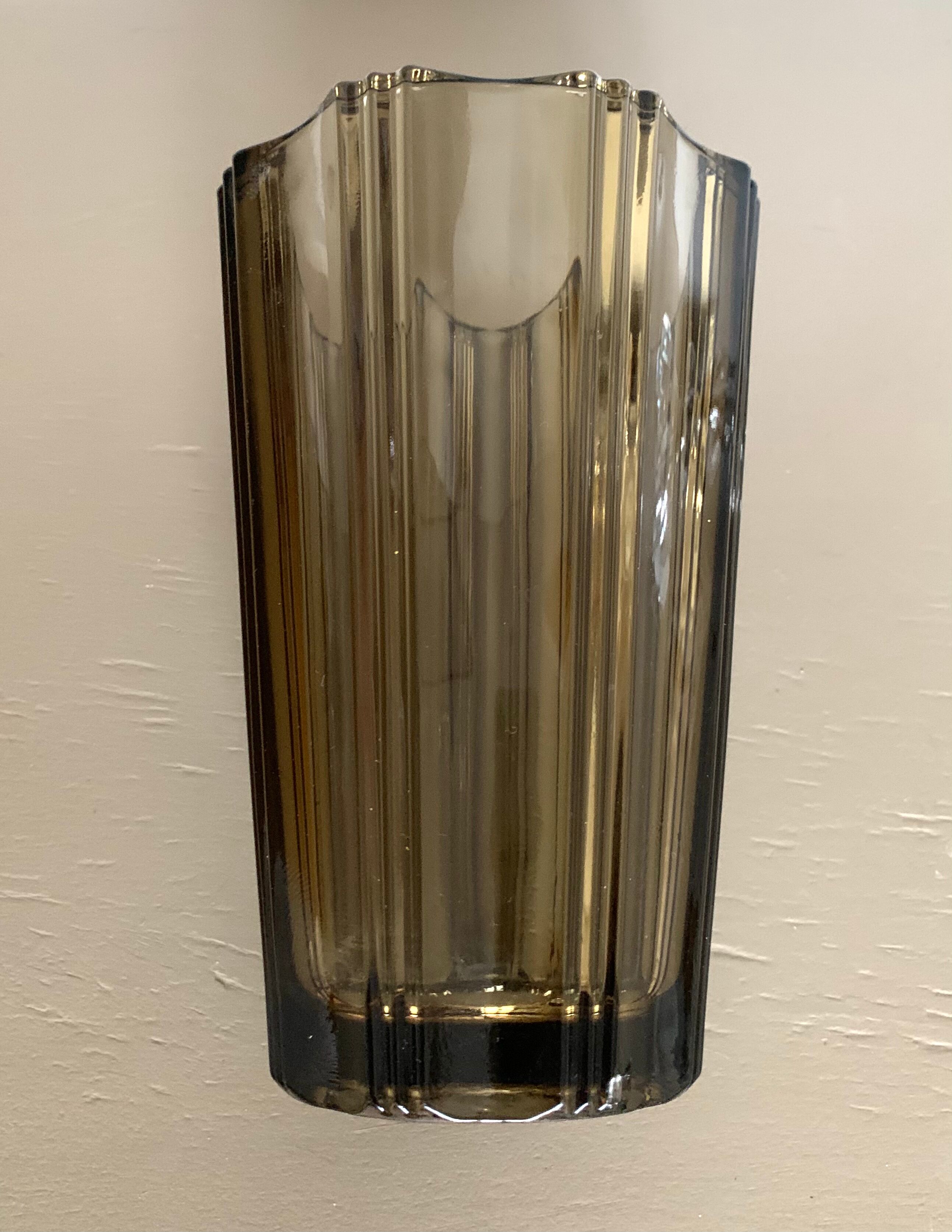 1970 smoked glass vase