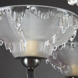 Art Deco chandelier in nickel-plated metal and copper