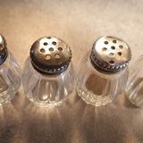 Goldsmith christofle salt shakers salters solid silver & glass