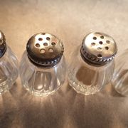 Goldsmith christofle salt shakers salters solid silver & glass