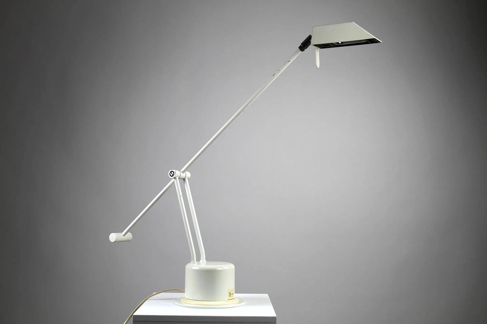 Minimalist White Adjustable Desk Lamp by Massive, Belgium — 1980s