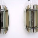 Set of Four Labeled Thick Glass Sconces by Veca, Italy, 1960s