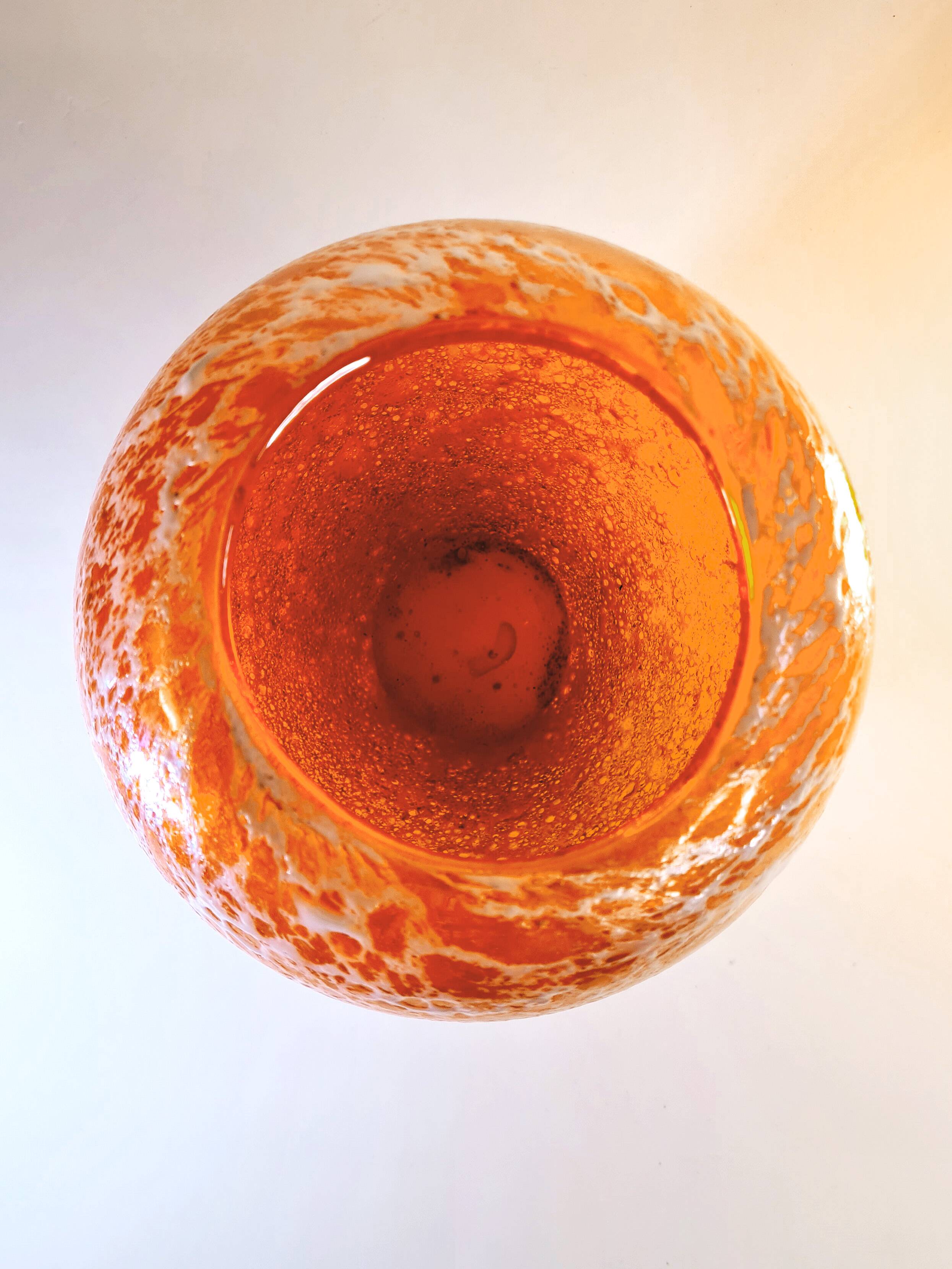 Blown glass vase – sea foam effect