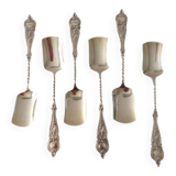 6 silver ice cream spoons 1898-1903