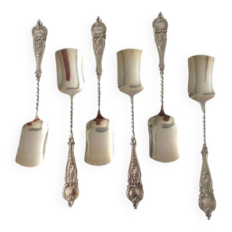 6 silver ice cream spoons 1898-1903