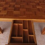 Vintage table in solid white oak