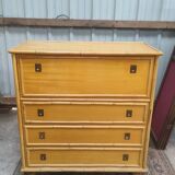 Dal Vera bamboo chest of drawers, Italian design, 70s