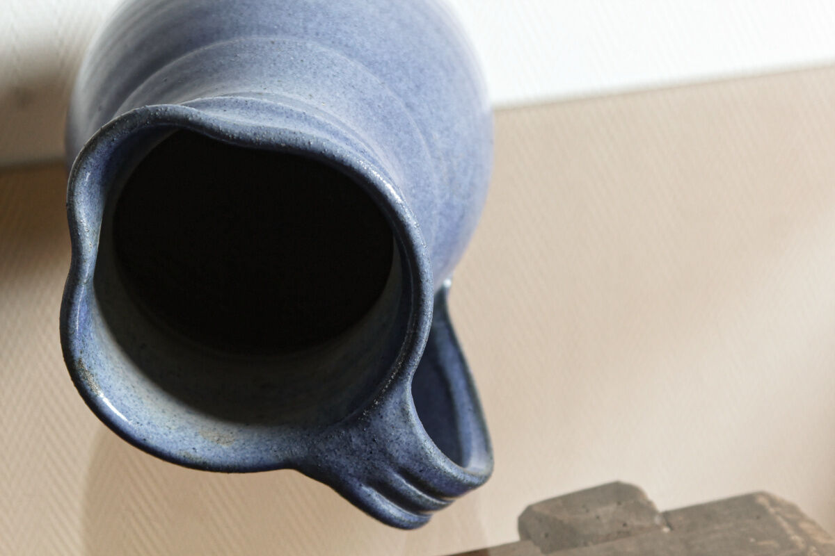 Blue glazed sandstone decanter
