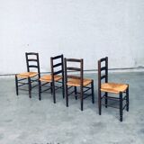 French Provincial Design Rush Dining Chairs, 1940s, Set of 8