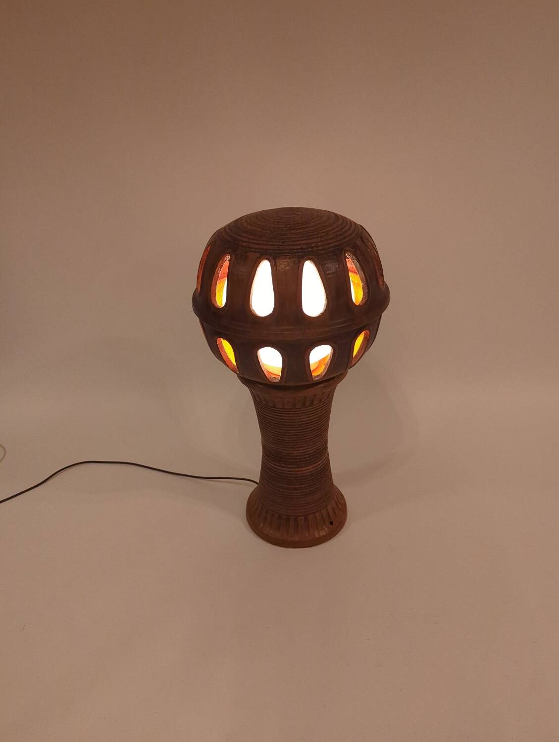 Large brutalist vintage ceramic floorlight