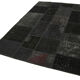 Handmade anatolian overdyed 170 cm x 245 cm black patchwork carpet