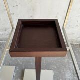 Set of 2 Calligaris holders — silver gray with dark brown wood, metal, and wood design