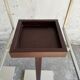 Set of 2 Calligaris holders — silver gray with dark brown wood, metal, and wood design