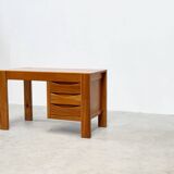 Solid elm desk by Roland Haeusler for Maison Regain