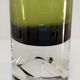 Cylindrical vase green glass Scandinavian design 70s
